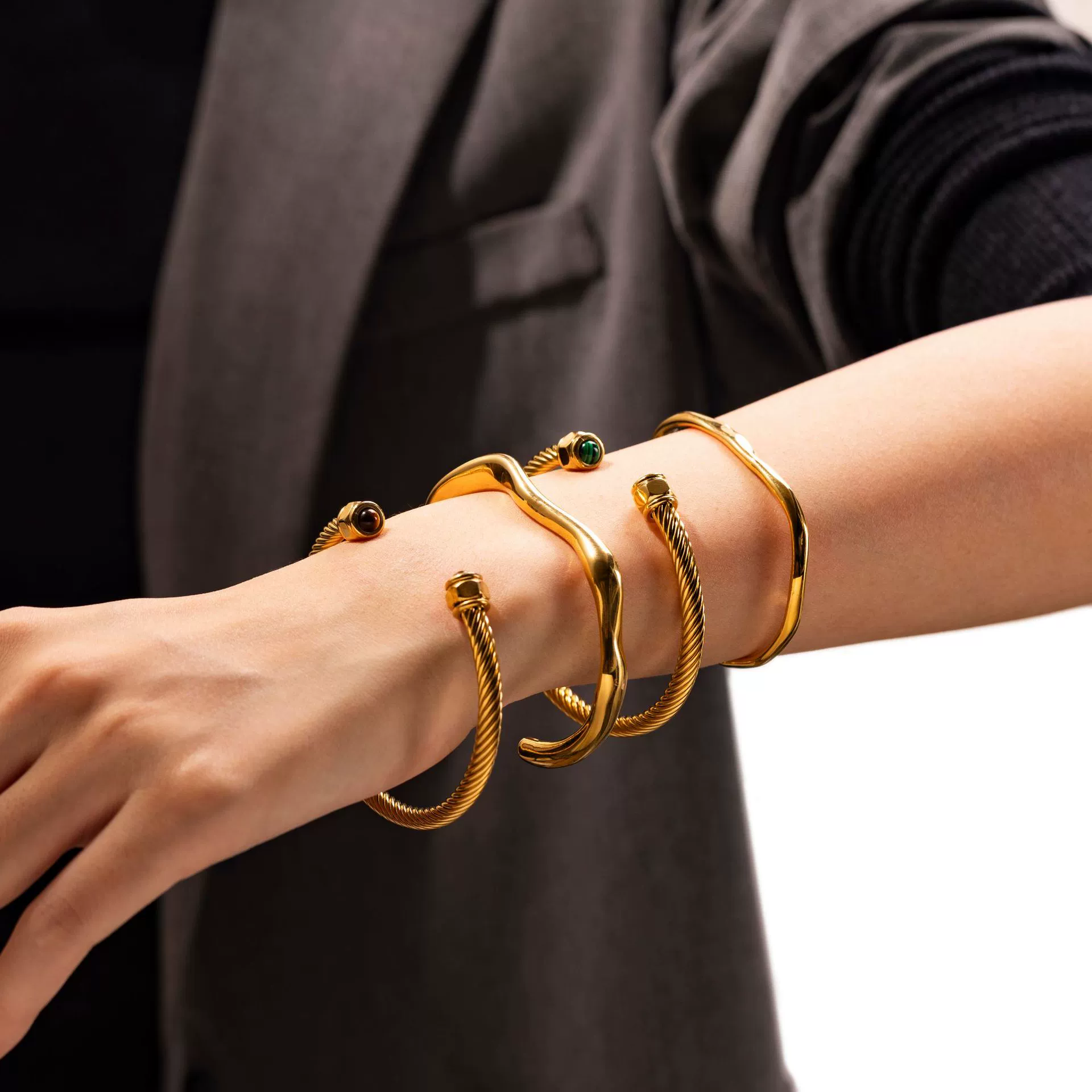 livke gold open cuff bangle bracelet 2 1
